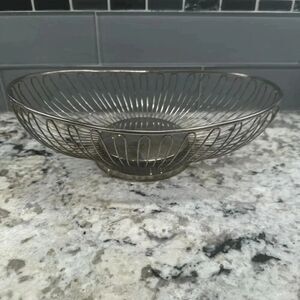 Vintage Silver Food Basket Mid Century